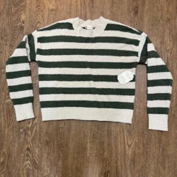 New With Tags Altar'd State  Cozy Olive and Taupe Striped Sweater - Picture 1 of 5